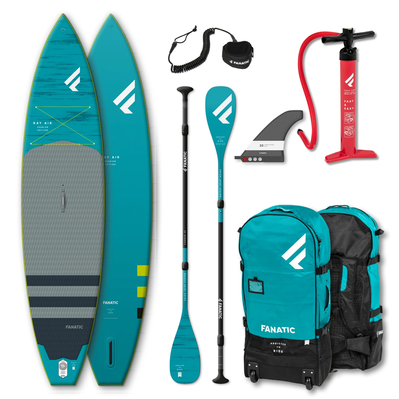 Fanatic Ray Air Premium 13'6" & Carbon-Paddel SUP Set 3 Fanatic Ray Air Premium 13'6" & Carbon-Paddel SUP Set